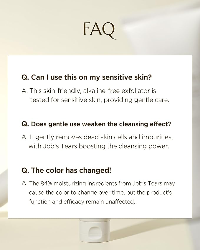 CHICHO Korean Pore Purifying Mild Cleanser with Job's Tears Seed Powder 10,000ppm, PHA, 5 Ceramides 84% - Deep Cleansing & Exfoliating Hydrating Face Wash for Sensitive Skin, 4.05 fl.oz.