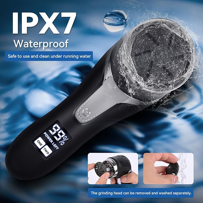 Electric Callus Remover for Feet with Vacuum, Premium Portable Pedicure Tools Rechargeable Waterproof 2 Speed Foot File Scrubber Callus Remover Tool Foot Care kit(Black)