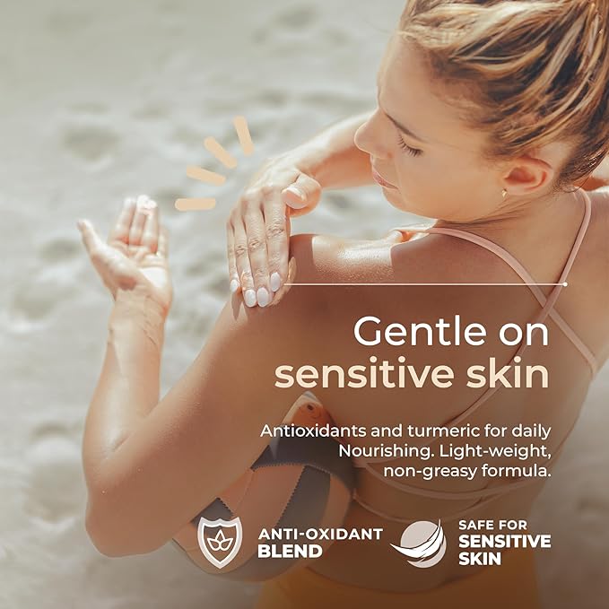 SPF 45 Tinted Mineral Sunscreen with Non-Nano Zinc Oxide for Face and Body, Fragrance Free, Reef Safe Biodegradable Sunscreen, Tinted Mineral Moisturizer, Water Resistant, 2.5 Fl oz