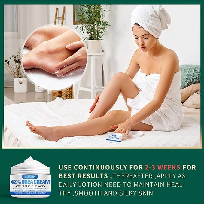 Urea Cream 42% plus Salicylic Acid 2%, Urea Foot & Hand Creamfor Dry Cracked Heels Feet Knees Elbows Hands, Foot Dead Skin Cuticle Callus Remover Toenail Softener, Skin Barrier Repair Cream