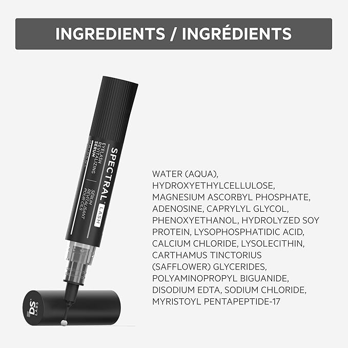 DS Labs Spectral.LASH Eyelash Conditioning Serum - Supports Longer, Fuller, Thicker, Looking Lashes, Safe for Lash Extensions, Oil-Free, Paraben & Sulfate Free, Cruelty Free