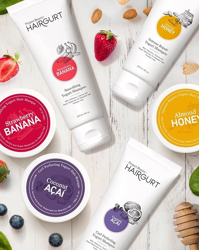 Almond Honey Intense Repair Yogurt Shampoo – Deep Moisturizing Cleanser for Dry & Damaged Hair – Sulfate-Free, Natural Ingredients, 8 oz