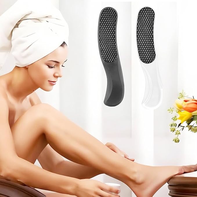 Nano Glass Foot File,Foot Callus Remover Hard Skin Remover for Feet with Handle Foot File Callus Remover with Nano-Level Grinding Points Durable Foot Scrubber Dead Skin Removal for Wet Dry (Black)