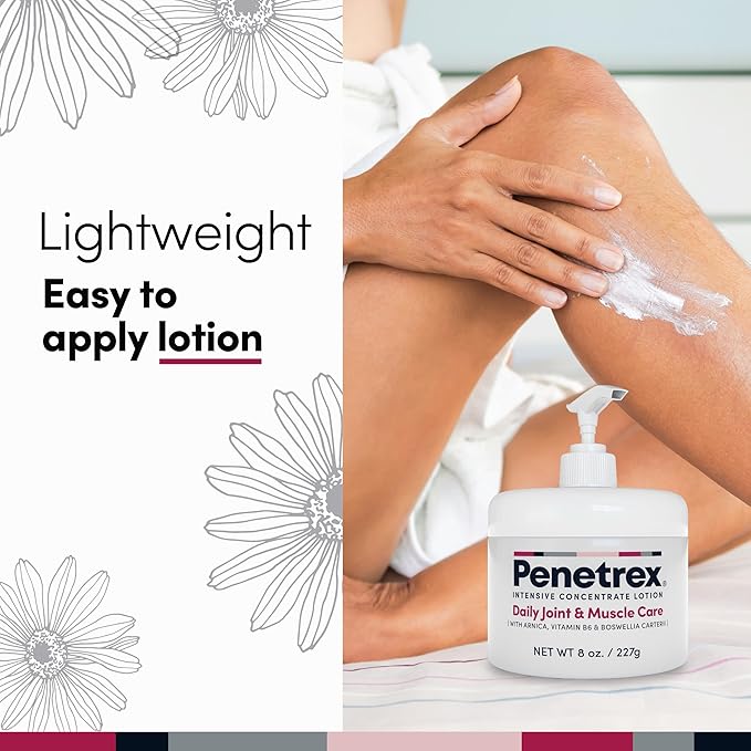 Penetrex Joint & Muscle Therapy Lotion - Soothing Relief for Back, Neck, Hands & Feet - Maximum Strength Premium Whole Body Recovery Rub with Arnica, Vitamin B6, MSM & Boswellia, 8 fl oz