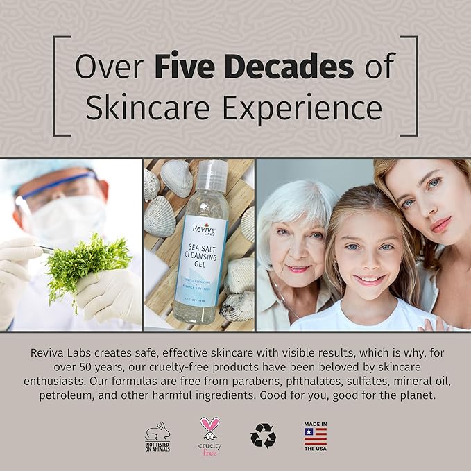 Reviva Labs Sea Salt Face Wash 4 fl oz – Gentle Facial Cleanser with Mineral-Rich Sea Salt for Balanced, Hydrated, & Refreshed Skin – Cleansing Gel for All Skin Types, Including Sensitive Skin