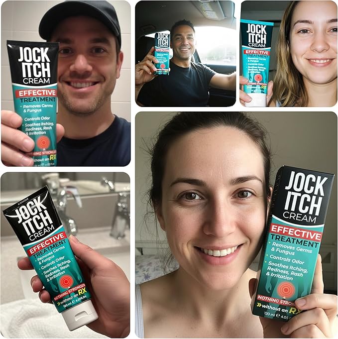 Jock Itch Cream | Extra Strength Antifungal Treatment for Groin & Inner Thighs | Relief for Itchy Skin, Jock Itch, Ringworm, Athleteβs Foot & Nail Fungus | Controls Odor & Removes Fungus | 120ml