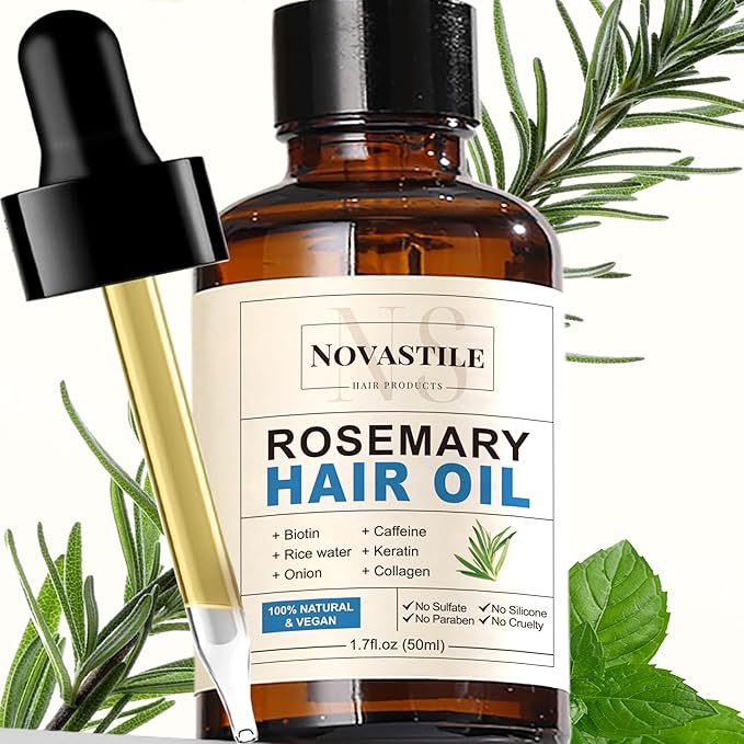 Rosemary Hair Oil – Dry Scalp & Split End Treatment with Biotin & Essential Oils for Strengthening, Nourishing, Moisturizing & Supporting Longer, Healthier Hair