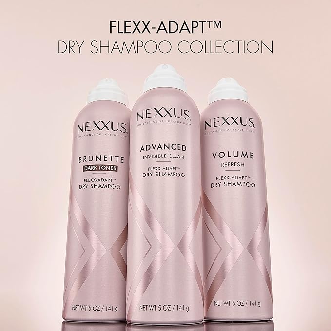 Nexxus Brunette Dry Shampoo For Dark Tones, 72 Hour Freshness, No Dull Residue with FLEXX-ADAPT Technology 5 Fl Oz