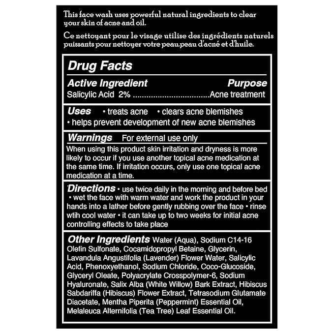 Brickell Men's Acne Face Wash for Men, Natural and Organic Men's Acne Face Wash to Cleanse Skin and Eliminate Acne, Clears Breakouts, 2% Salicylic Acid, 6 Ounces