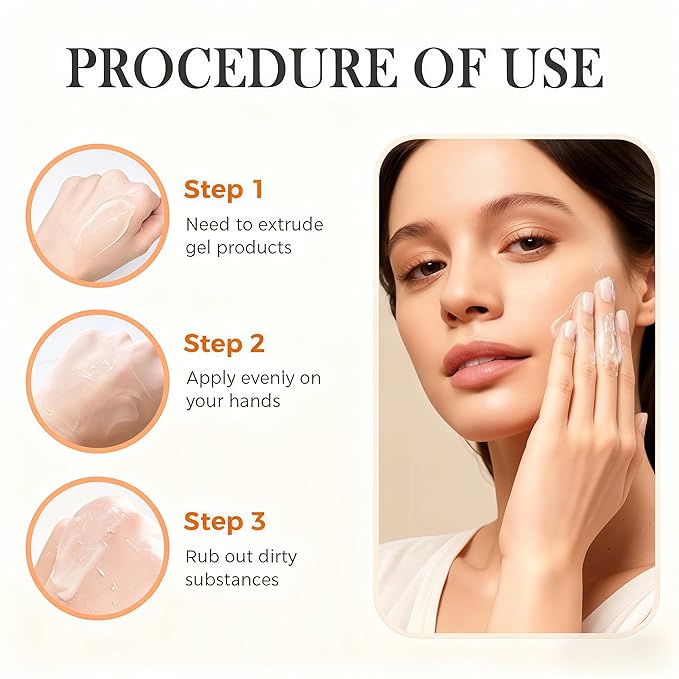 Orange Exfoliating Gel for Face and Body,2025 Exfoliating Cleansing Gel Scrub,Deep Clean Pores, Remove Blackheads & Moisturize Skin,All Types Skin(1 PCS - 3.38 fl oz)