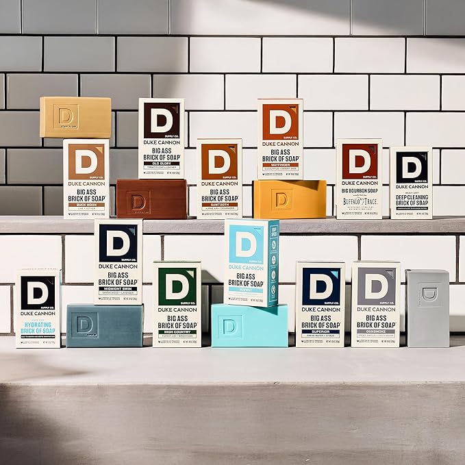 Duke Cannon Supply Co. Extra Large Bar Soap - Men's Natural Bar Soap with a Masculine Scent - Spent Shells + Field Grass - Body Soap for Men - All Skin Types - Big Brick of Soap - Gun Smoke (10 oz)