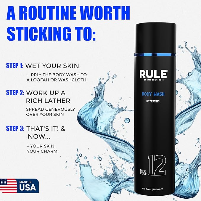 No.12 Body Wash, Shower Gel for Men with Shea Butter, Aloe Vera, Chamomile and Coconut Oil for Skin, Cleanse, Hydration, Revitalize & Restore, Perfect for Daily Use, 200 mL