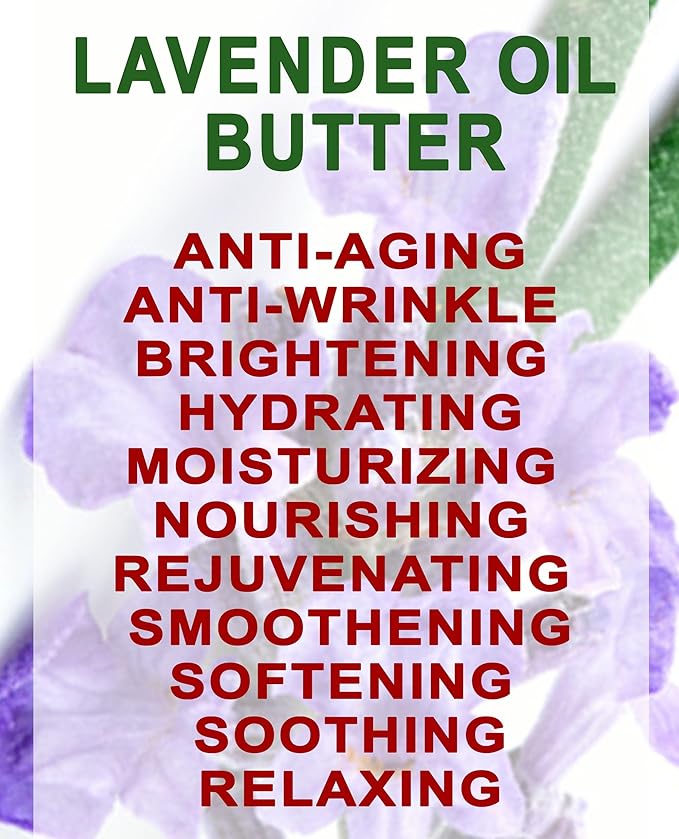 Botanical Beauty LAVENDER OIL BUTTER 100% Natural Lavender Essential Oil in Shea Nut Butter for FACE, SKIN, BODY, HAIR, NAILS. Beauty Skin Moisturizer Oil Butter. (8 Fl Oz)