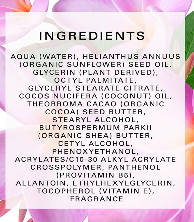 Botanical Beauty PLUMERIA WHIPPED BODY BUTTER with Shea Butter, Cocoa Butter, Coconut Oil for All Skin Types, for Dry, Sensitive Skin. Moisturizing Cream for Women, Men (8 Fl Oz 240 ml)