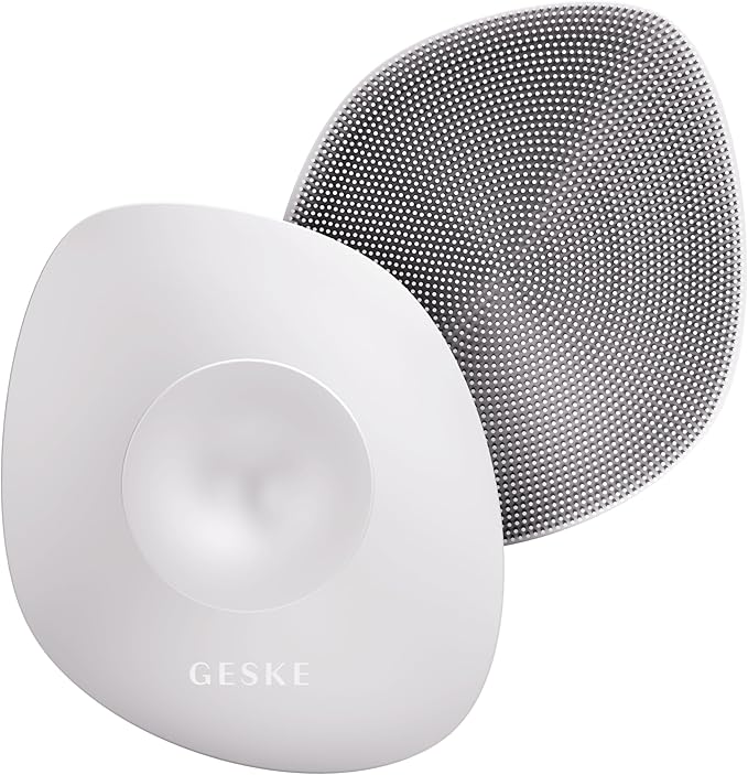 GESKE Body Brush | 4 in 1 | Cleansing Brush for The Entire Body | Professional Deep Cleaning | Soft Silicone Bristles | Ergonomic Two-Finger Design | Cleanses & Massages