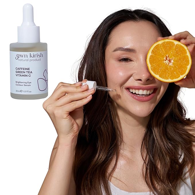 GEW’N KIRISH Dark Circles Under Eye Treatment – Caffeine, Green Tea & Vitamin C Serum for Puffiness, Fine Lines & Brightening, Lightweight Eye & Face Contour Care, 30 ml (1.01 fl oz)