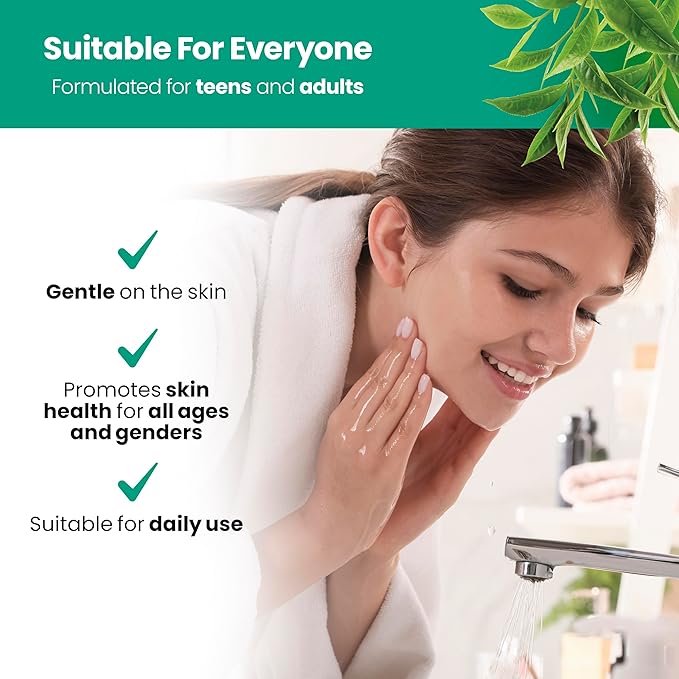 Apple Cider Vinegar Natural Face Wash 2 PK: Exfoliating Gel Foaming Facial Cleanser For Men, Women, Teens and All Skin Types. Cleanses Oily Skin, Calms Acne Breakouts and Removes Makeup, 6oz