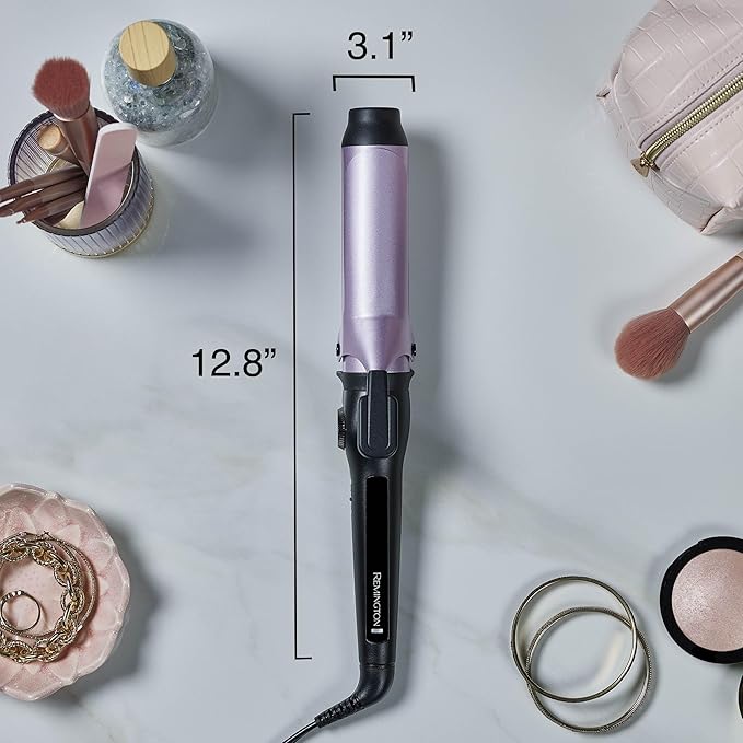 Remington Anti-Static 1.5-Inch Clipped Curling Iron with Titanium Protection, Fast Heat-Up, Ceramic Barrel for Big Voluminous Waves & Added Body, Auto Shut-Off