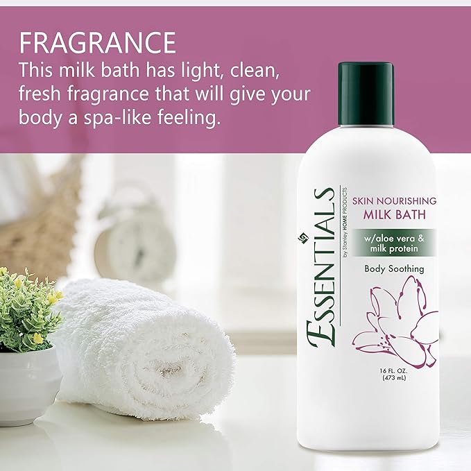 Stanley Home Products A6808 Essentials Nourishing Milk Bath for Spa & Home - Skin Moisturizer & Softener - Light, Fresh Fragrance - 16 Fl. Oz (Pack of 1)
