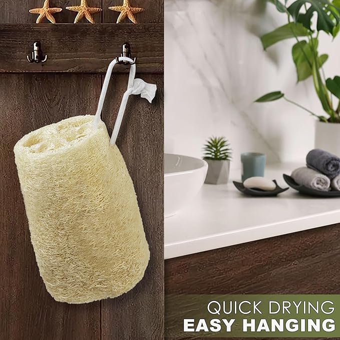 7 Pack Natural Loofah Exfoliating Body Scrubber, 5 Inches Organic Luffa Bath Sponge Exfoliating Shower Body Scrubber for Deep Cleaning & Smooth Skin, Natural Real loofah Sponge for Men & Women
