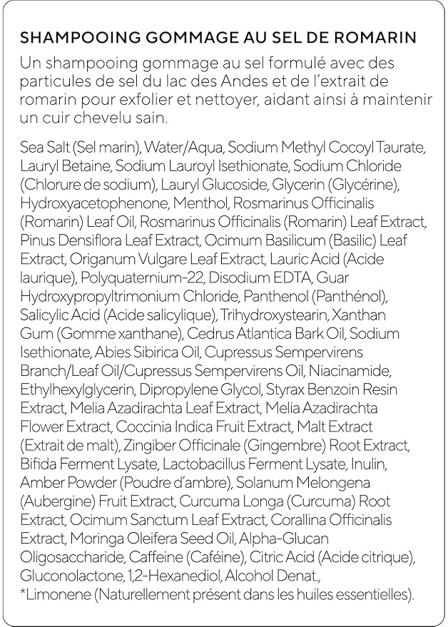 AROMATICA Rosemary Salt Scrub Shampoo - Hair Loss Korean Scalp Detox Shampoo with Rosemary Scalp Oil | Scalp Exfoliator with Salt Scrub for Oily Scalp | Sulfate Free, Silicone Free (10.5 oz / 300g)