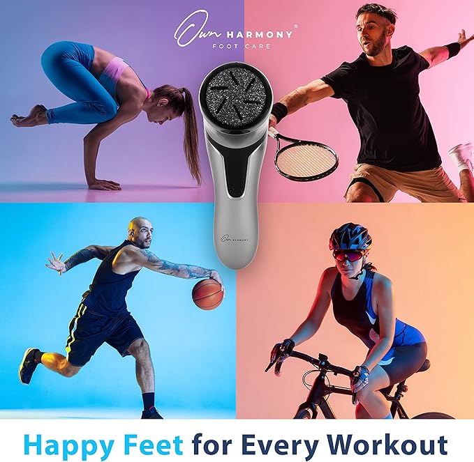 Electric Foot Callus Remover with Vacuum - Own Harmony Professional Pedicure Tools Kit for Powerful Pedi Feet Care Vac, Electronic Foot File CR2100, Best for Hard, Dry, Cracked, Dead Skin (3 Rollers)