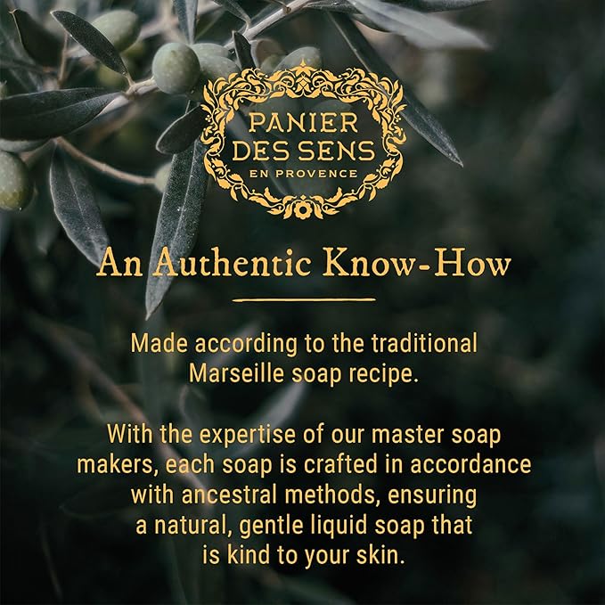 Panier des Sens - Liquid Hand Soap ā Honey Exfoliating Hand Wash - French Marseille Moisturizing Soap with Coconut Oil - Refillable Kitchen & Bathroom Hand Soap - 97% Natural Ingredients -16.9 Fl.oz