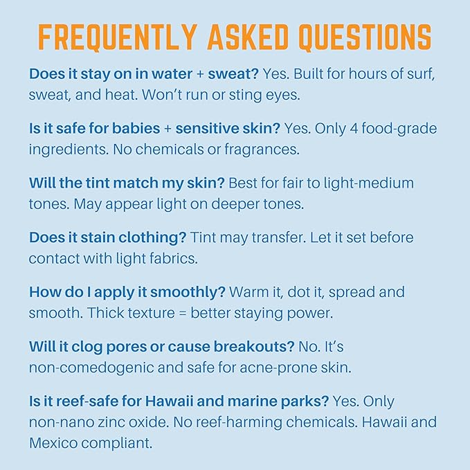 Tinted Zinc Oxide Sport Sunscreen Stick SPF 30, 3.7oz by Waxhead - 25% Non-Nano Zinc Oxide, 4 Food-Grade Ingredients, Sweat & Water Performance, Reef-Safe Mineral Face Stick for Kids & Sensitive Skin