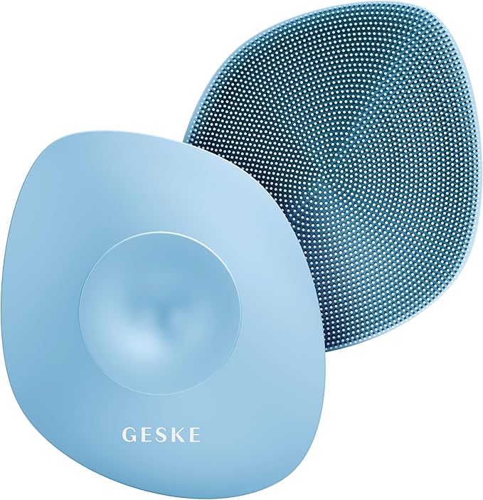 GESKE Body Brush | 4 in 1 | Cleansing Brush for The Entire Body | Professional Deep Cleaning | Soft Silicone Bristles | Ergonomic Two-Finger Design | Cleanses & Massages