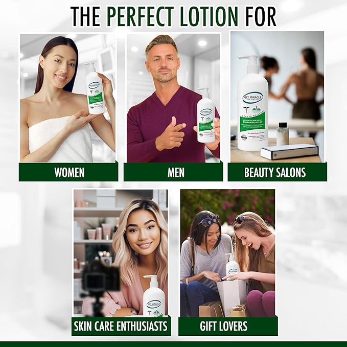GLY MIRACLE Moisturizing Body Cream Lotion, 16 ounce - Non-Greasy Skin Humectant for Extremely Dry Skin, Hands, Body, and Feet, Fragrance-Free with Pure Glycerin for Nourishing Hydration.