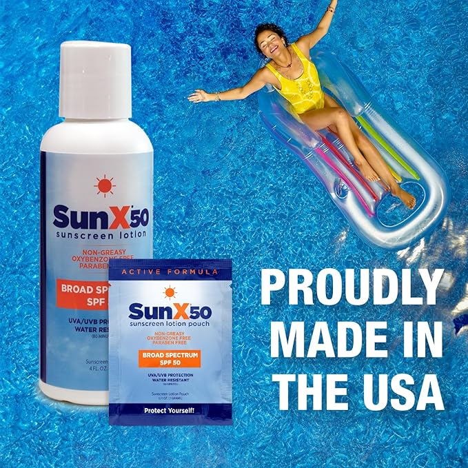 CoreTex Sun X 50 SPF Broad Spectrum Sunscreen Lotion - 16oz Bottle of Paraben, Oxybenzone, Octinoxate, & Oil Free Sunscreen - No White Cast and Water Resistant Up to 80 Minutes