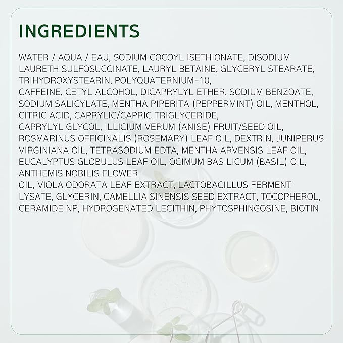 Scalp Strengthening Shampoo for Hair Growth & Anti-Loss | Vegan Ceramide Haircare Routine with Rosemary Oil, Biotin and Caffeine, Paraben Free, Korean, 13.5 Fl. oz.