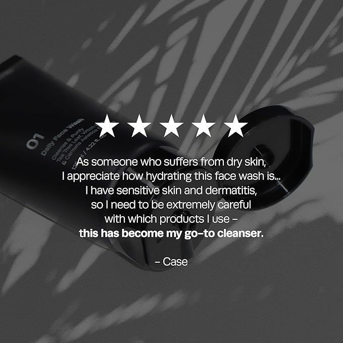 HommeFace 2-Pack Daily Face Wash for Men, Gentle Facial Cleanser for Deep Cleansing with Collagen, Hyaluronic Acid & Witch Hazel Extract