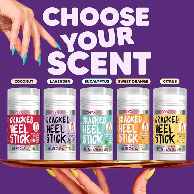 Onyx Professional Cracked Heel Repair Balm Stick, Lavender Scent, 1 Pack - Dry Heels Dry Cracked Feet Treatment, Moisturizing Heel Balm Rolls On, No Mess Like Foot Cream or Foot Lotion