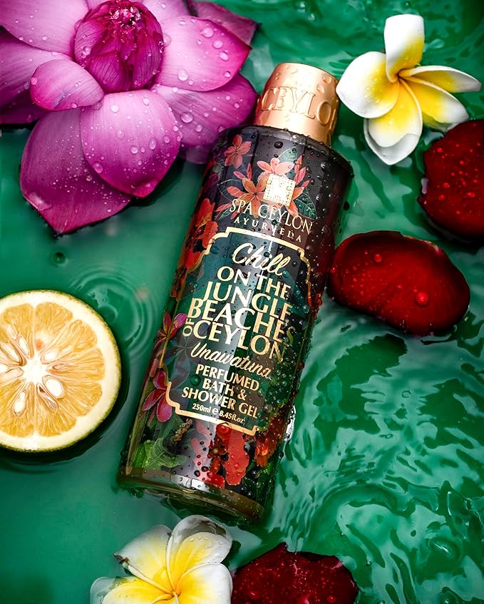 SPA CEYLON Unawatuna Perfumed Bath & Shower Gel | Natural Body Wash | Moisturizing Body Cleanser | Foaming Gel | Paraben, Sulphate & Fragrance-Free | Suitable For All Skin Types