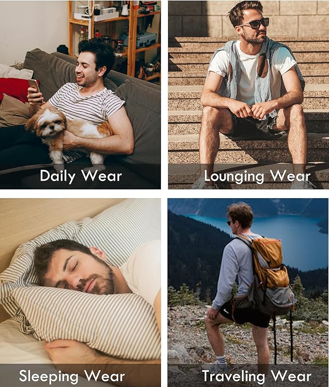 BAMBOO COOL Soft Men's Boxer Shorts 3 Pack,Silk Feeling Underwear for men with Button Fly,Breathable Loose Fit Boxers