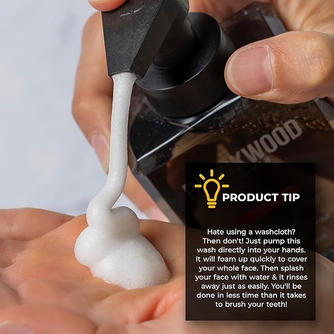 Blackwood For Men X-Punge Foaming Face Wash - Acne Facial Cleanser For Oily to Normal Skin - Deep Cleanse for Exfoliation - Natural Vegan Formula - Paraben Free, Sulfate Free, & Cruelty Free (4.55 oz)