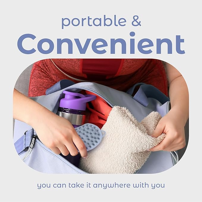 MainBasics Silicone Body Scrubber – Dual-Sided Shower & Scalp Scrubber, Gentle Silicone Loofah Alternative for Deep Clean (Frosted Sky, Scalp)