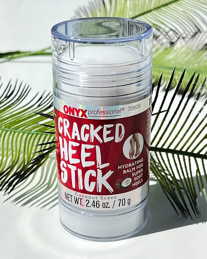 Onyx Professional Cracked Heel Repair Balm Stick for Dry Cracked Feet Treatment, Coconut Scent, 2 pack - Moisturizing Foot Balm, Rolls On, No Mess Like Foot Cream or Foot Lotion, Heel Treatment
