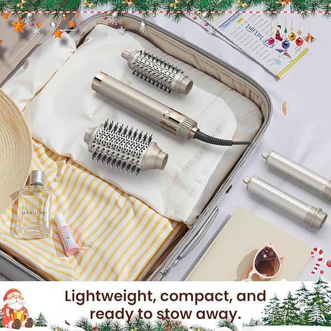 Upgraded 5-in-1 Hot Air Styler – Hair Dryer & Versatile Air Styler with Auto Wrap Curlers, Volumizing Brushes, Frizz-Free Hair Styler Tool for Curling, Smoothing & Adding Volume, Gift for Women