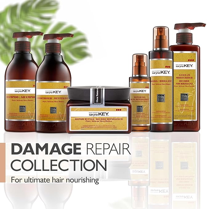 Saryna Key Damage Repair Treatment Butter Mask - African Shea Butter for Dry Hair Treatment - Rejuvenating Butter Moisturizer with Natural Keratin and Vitamins A, E, F (300ml/10.14oz)