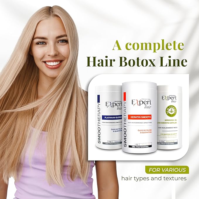 Bio Protein Botox Hair Treatment - Formaldehyde-Free Straightening, Anti-Frizz Keratin with Organic Keratin for Sleek Hair, 1kg