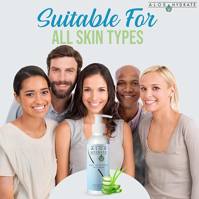 Gentle Exfoliating Face Wash; The Power of Nature Cleanses, Exfoliates, Smoothes & Clear Pores. Aloe vera, Fruit Enzymes, Squalane & Jojoba oil & Ceramide for Clean, Soft & Glowing Skin