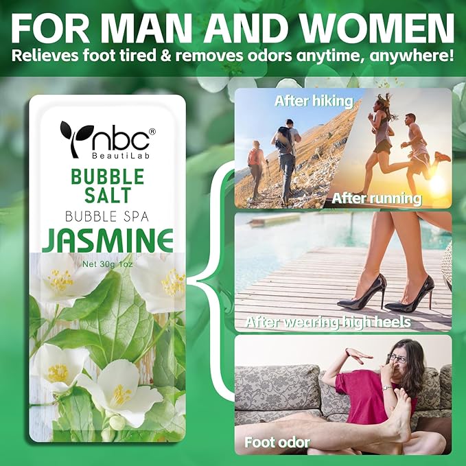 Pedicure Foot Soak, Foot Spa Soak, Pedicure Kit, Bubble Foot Bath for Tired & Dry Cracked Feet, Athletes Feet, Odor Foot and Softens Calluses, Foot Soak 16 Packs A Box, Jasmine