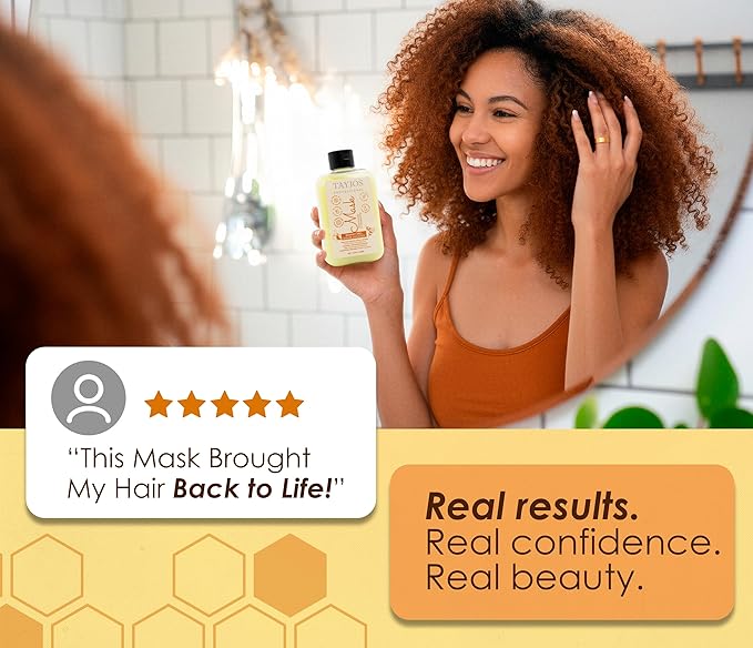 Banana Hair Mask with Honey – Intensive Hydrating Hair Mask for Dry or Treated Hair – Natural Banana Extract – Hair Protein Mask – 10.14 fl oz