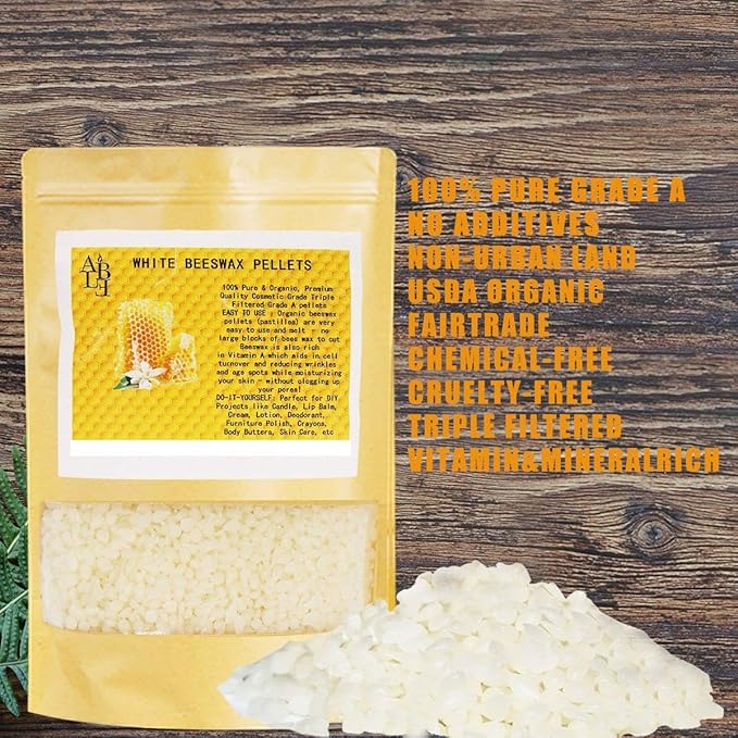 White Beeswax Pellets 2LB 100% Pure and Natural Triple Filtered for Skin, Face, Body and Hair Care DIY Creams, Lotions, Lip Balm and Soap Making Supplies