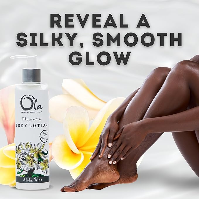 OLA TROPICAL APOTHECARY Plumeria Body Lotion with Pure Tropical Oils and Plant Extracts - 8.45 Fl Oz