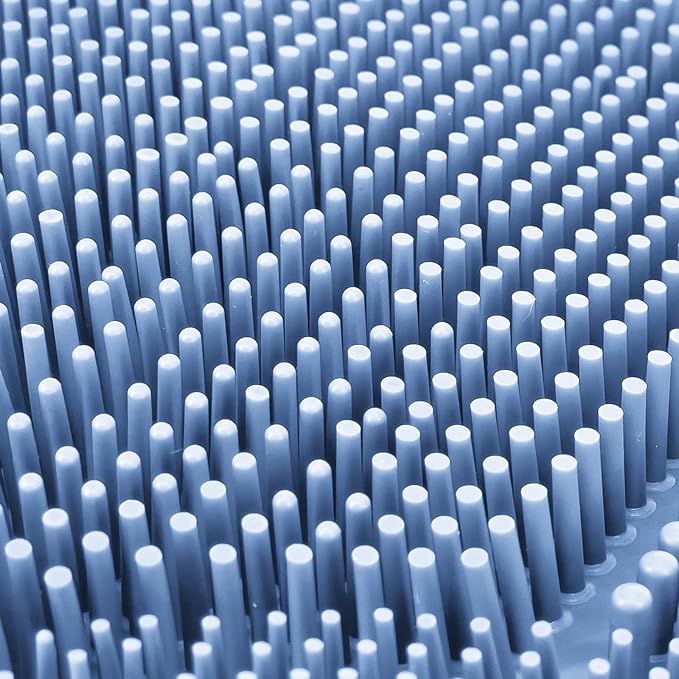 Grey TPR Sower Scrubbing Mat with Suction Cups Soft, Non-Slip Design for Foot and Back Massage Perfect for Full-Body Cleansing and Comfort Blue