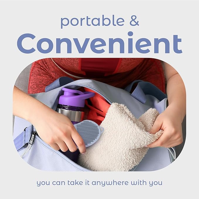 MainBasics Silicone Body Scrubber – Dual-Sided Shower Exfoliator for Men & Women, Gentle Silicone Loofah Alternative for Deep Clean (Frosted Sky, Exfoliate)