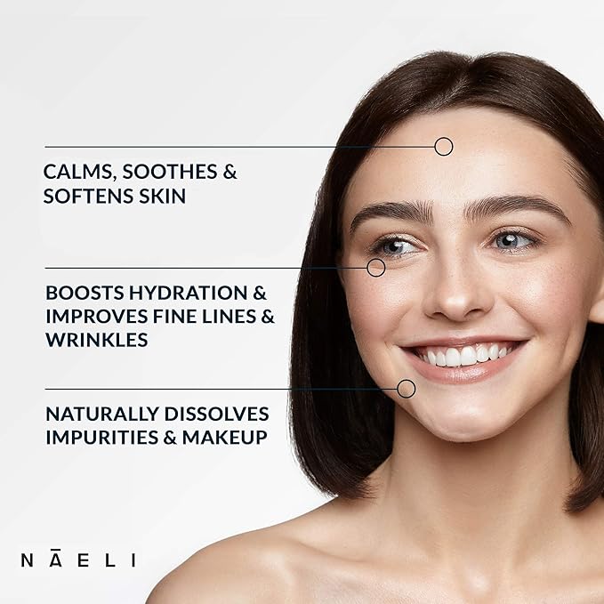 NAELI Gentle Facial Cleanser & AHA/BHA Exfoliator Face Wash, Anti Aging Set to Brighten, Minimize Pores & Reduce Wrinkles - Holiday Skincare Gift for Women & Men, Natural, Vegan & Cruelty Free, 4oz
